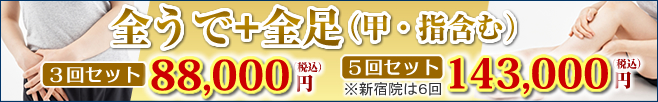 全足+全うで(甲・指含む)3回88,000円(税込)く